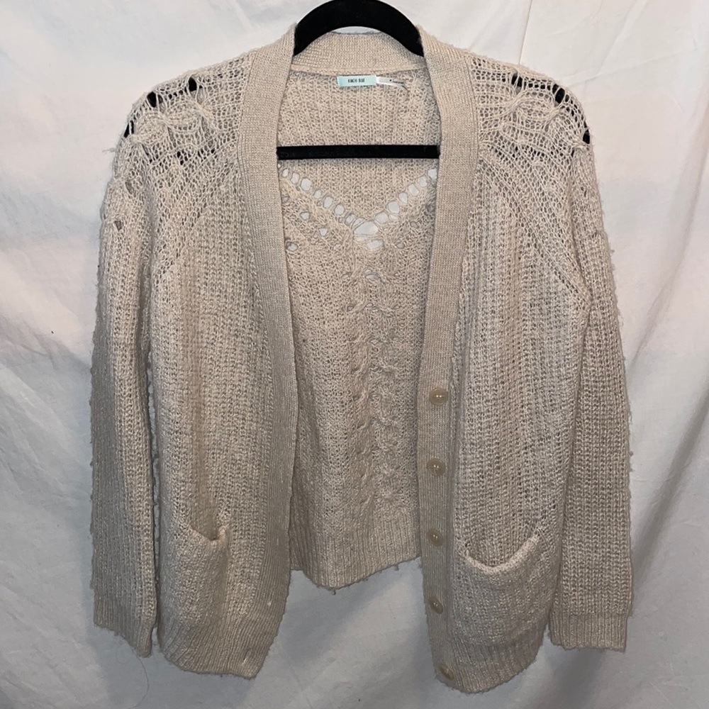 Creme Knit Cardigan - Size M